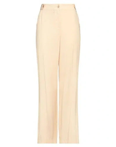 Nenette Woman Pants Sand Size 12 Rayon, Polyester In Beige