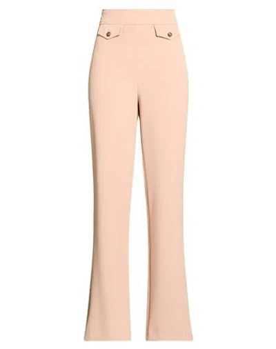 Nenette Woman Pants Sand Size 8 Polyester, Elastane In Beige