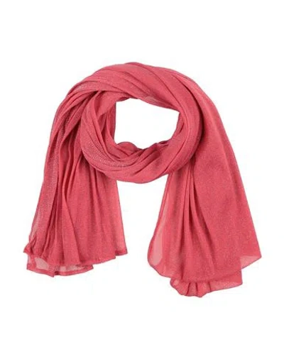 Nenette Woman Scarf Coral Size - Polyamide, Lurex In Red
