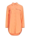 Nenette Woman Shirt Orange Size 4 Viscose, Linen In Orange