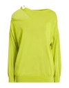 Nenette Woman Sweater Lime Green Size M Viscose In Green