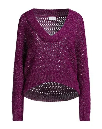 Nenette Woman Sweater Purple Size M Viscose, Polyester