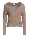 Nenette Woman Sweater Sand Size Xl Viscose, Polyamide, Polyester In Beige