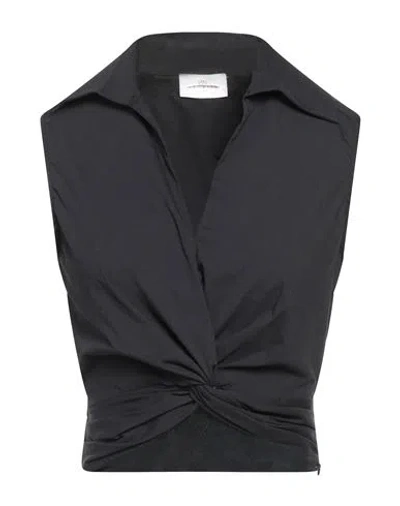 Nenette Woman Top Black Size 10 Cotton, Polyamide, Elastane