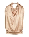 Nenette Woman Top Camel Size 6 Polyester In Gold
