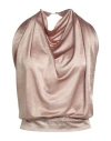 Nenette Woman Top Gold Size 8 Polyester In Gold