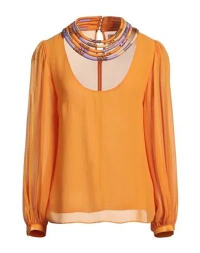 Nenette Woman Top Mandarin Size 8 Viscose In Orange