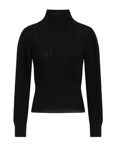 Nenette Woman Turtleneck Black Size L Virgin Wool, Acrylic