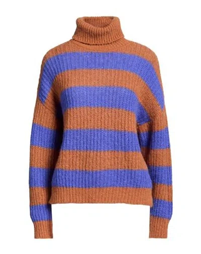 Nenette Woman Turtleneck Tan Size M Polyamide, Mohair Wool, Alpaca Wool, Elastane In Animal Print