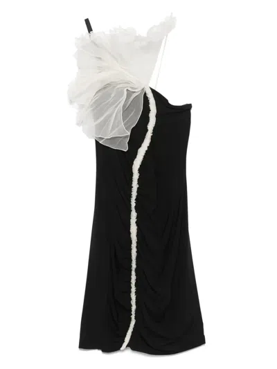Nensi Dojaka 3d-flower Mini Dress In Black