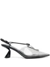 Nensi Dojaka Transparent Low-heel Pumps In Grey