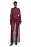 Nensi Dojaka Davina Chiffon-detailed Draped Crepe Maxi Dress In Purple