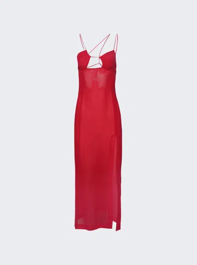 Nensi Dojaka Asymmetric Bra Maxi Dress In Pink