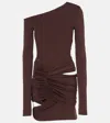 Nensi Dojaka Asymmetric Cutout Minidress In Brown