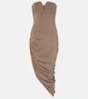 Nensi Dojaka Asymmetric Draped Cocktail Dress In Gray
