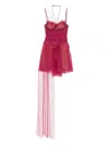 Nensi Dojaka Asymmetric Draped Mini Dress In Pink