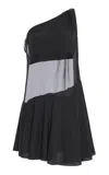 Nensi Dojaka Asymmetric Flared Mini Dress In Black