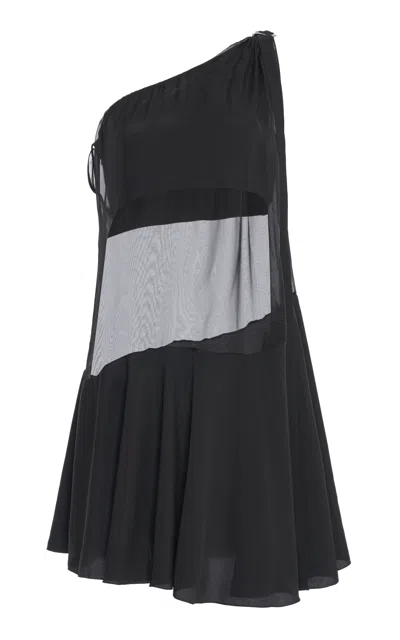 Nensi Dojaka Asymmetric Flared Mini Dress In Black