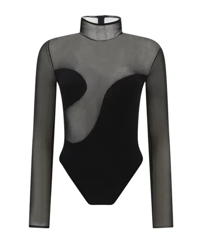 NENSI DOJAKA NENSI DOJAKA ASYMMETRIC LINE BODYSUIT TOP
