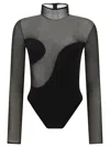 Nensi Dojaka Bodysuit With Asymmetric Line And Sheer Panels
