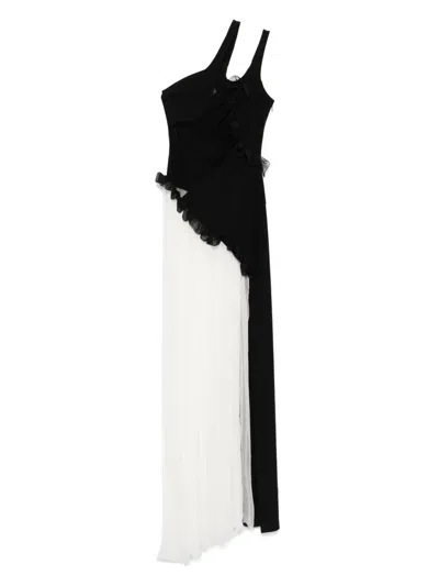 Nensi Dojaka Asymmetric Maxi Dress In Black