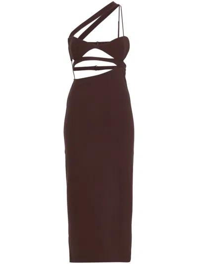 NENSI DOJAKA ASYMMETRIC MIDI DRESS