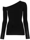 Nensi Dojaka Asymmetric-neck Top In Black