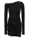 Nensi Dojaka Asymmetric-neck Mini Dress In Black