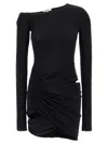 Nensi Dojaka Asymmetric-neck Mini Dress In Black