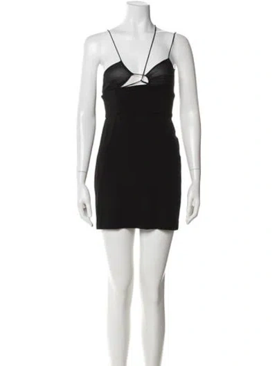 Pre-owned Nensi Dojaka Asymmetrical Mini Dress In Black