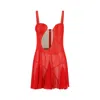 Nensi Dojaka Godet Mini Dress With Asymmetrical Panel Detail In Red
