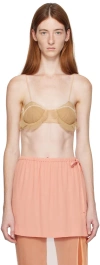 Nensi Dojaka Beige Exploding Flower Bra In Beige
