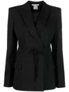 Nensi Dojaka Wool Twill Breasted Blazer In Black