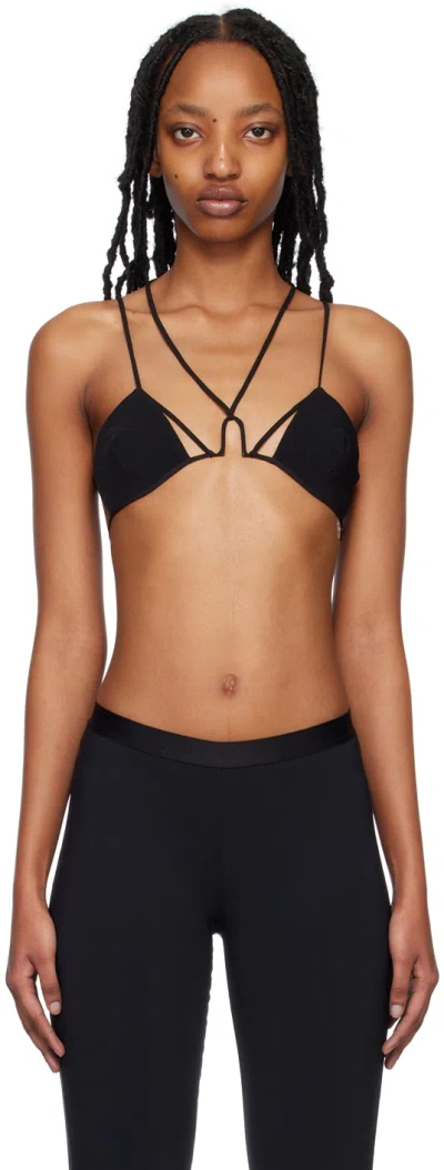 Nensi Dojaka Black Angular Bra In Black Black