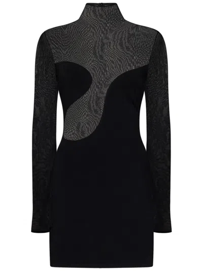 Nensi Dojaka Black Asymmetric Mini Dress
