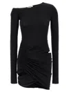 Nensi Dojaka Asymmetric-neck Mini Dress In Black