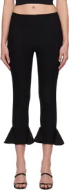 Nensi Dojaka Black Cropped Flared Trousers In Black