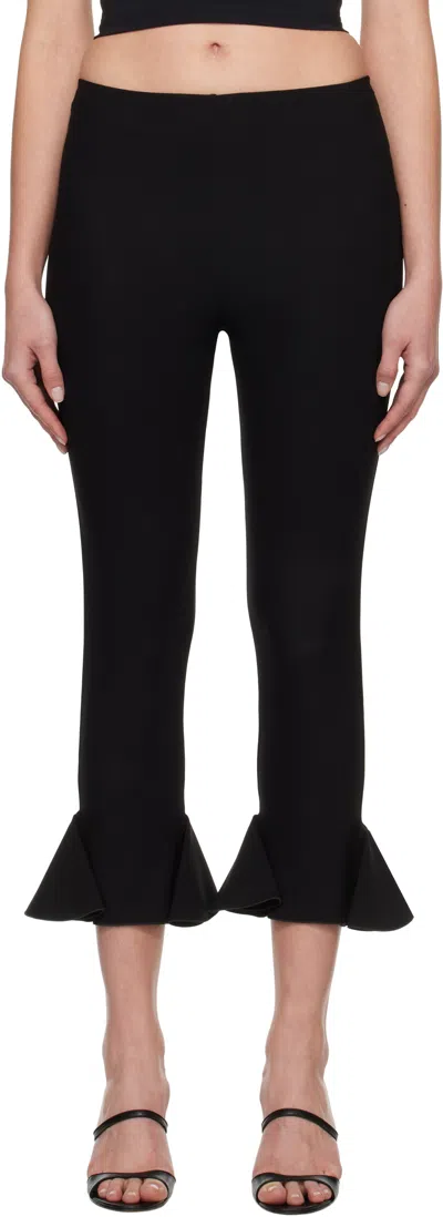 Nensi Dojaka Black Cropped Flared Trousers