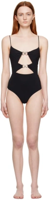 Nensi Dojaka Black Cutout Swimsuit In Black