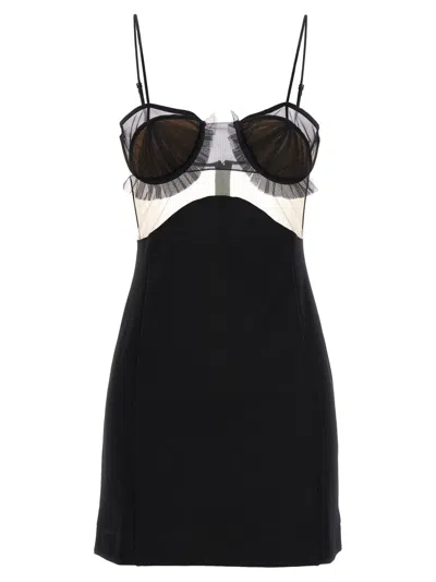 NENSI DOJAKA BLACK EXPLOSIVE FLOWER BRA DRESS