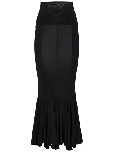 NENSI DOJAKA NENSI DOJAKA BLACK FLARED HEM MIDI SKIRT