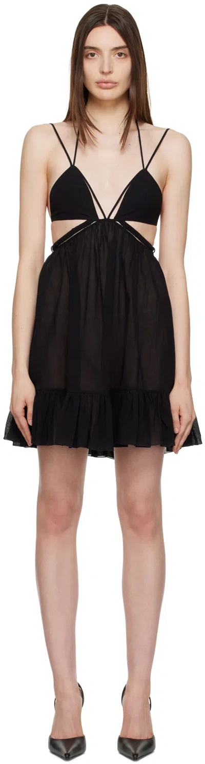 Nensi Dojaka Black Gathered Minidress