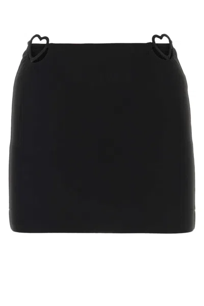 NENSI DOJAKA BLACK HEART CUT-OUT DETAIL MINISKIRT