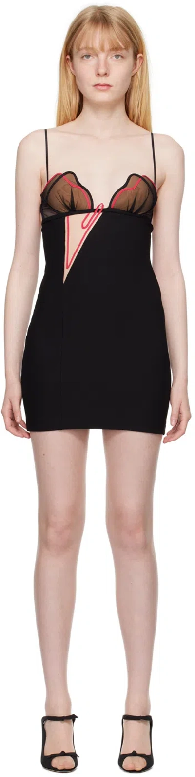 Nensi Dojaka Cut-out Heartbeat Mini Dress In Black