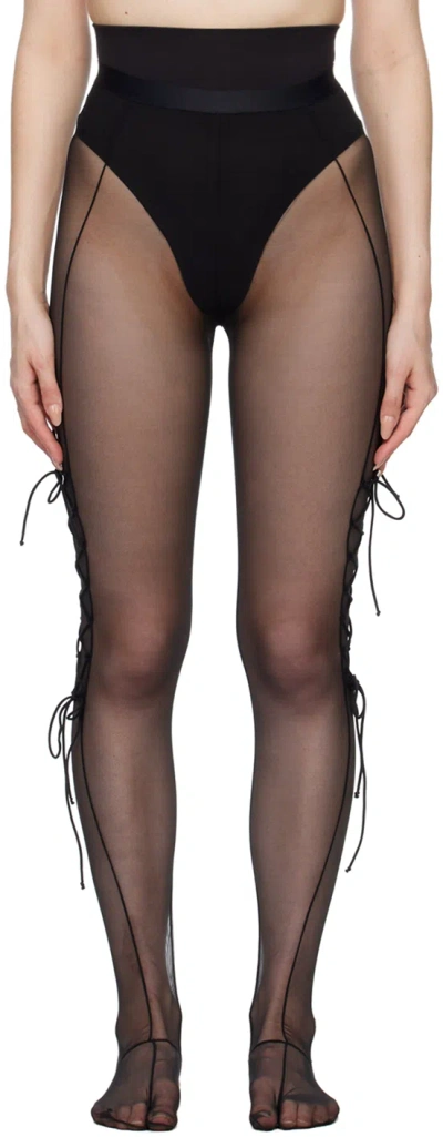 Nensi Dojaka Black Lacing Tights In Black Black