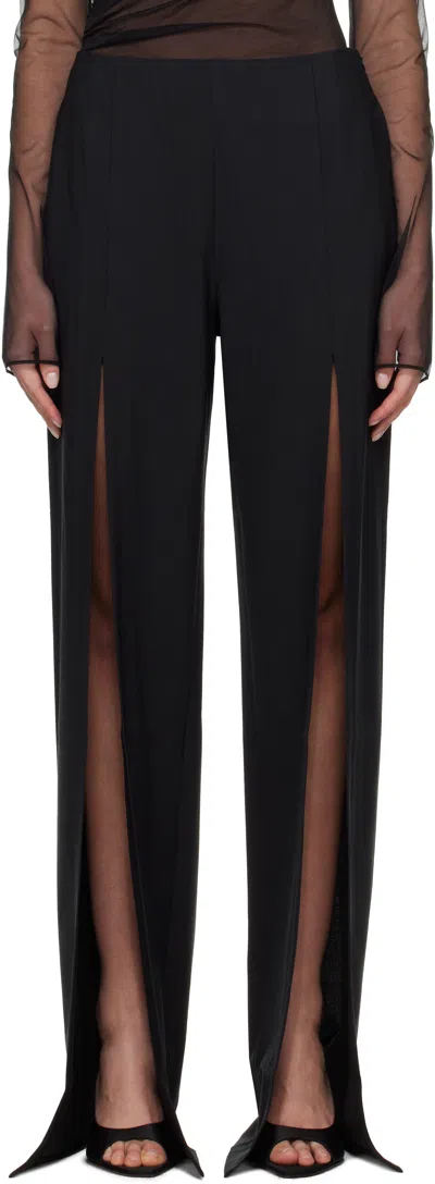NENSI DOJAKA BLACK LUNA TAILORED SLIT TROUSERS
