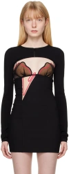 Nensi Dojaka Black Micro Cardigan In Black