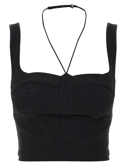 Nensi Dojaka Black Polyamide Tank Women's Tops