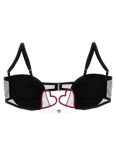 Nensi Dojaka Heart Bra In Black