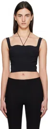 Nensi Dojaka Halter Strap Cropped Top With Structured Cups In Black